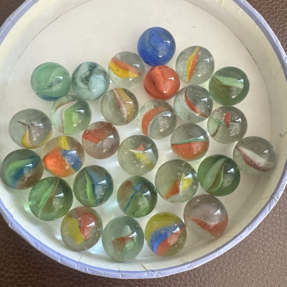 Lot Of 28 Vintage Glass Marbles